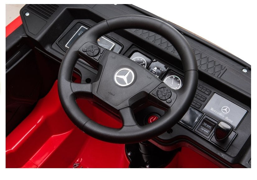 Nákladní auto na akumulátor Mercedes Actros s dálkovým ovládáním červené