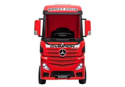 Nákladní auto na akumulátor Mercedes Actros s dálkovým ovládáním červené