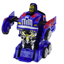 Nákladní auto robot 2v1 s pohonem transformace modrá červené vzory