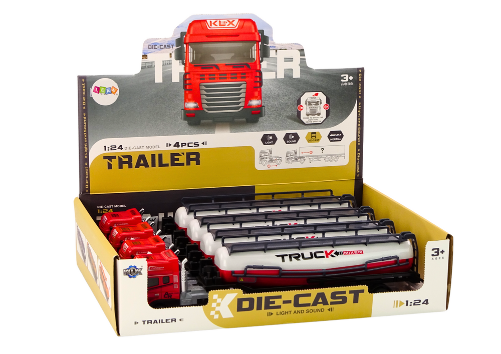 Nákladní auto s cisternou TIR 1:24 se zvuky a světly červené