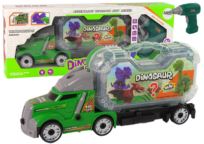 Nákladní auto s dinosaurem k rozkrucování – DIY hračka