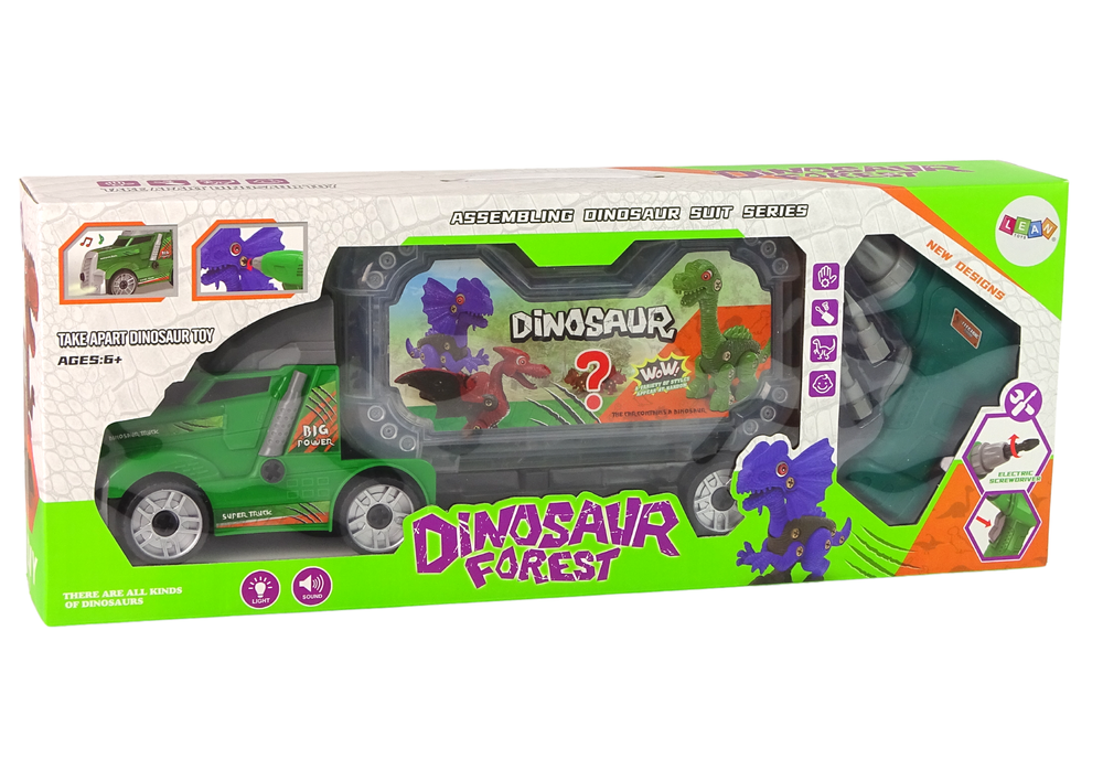 Nákladní auto s dinosaurem k rozkrucování – DIY hračka