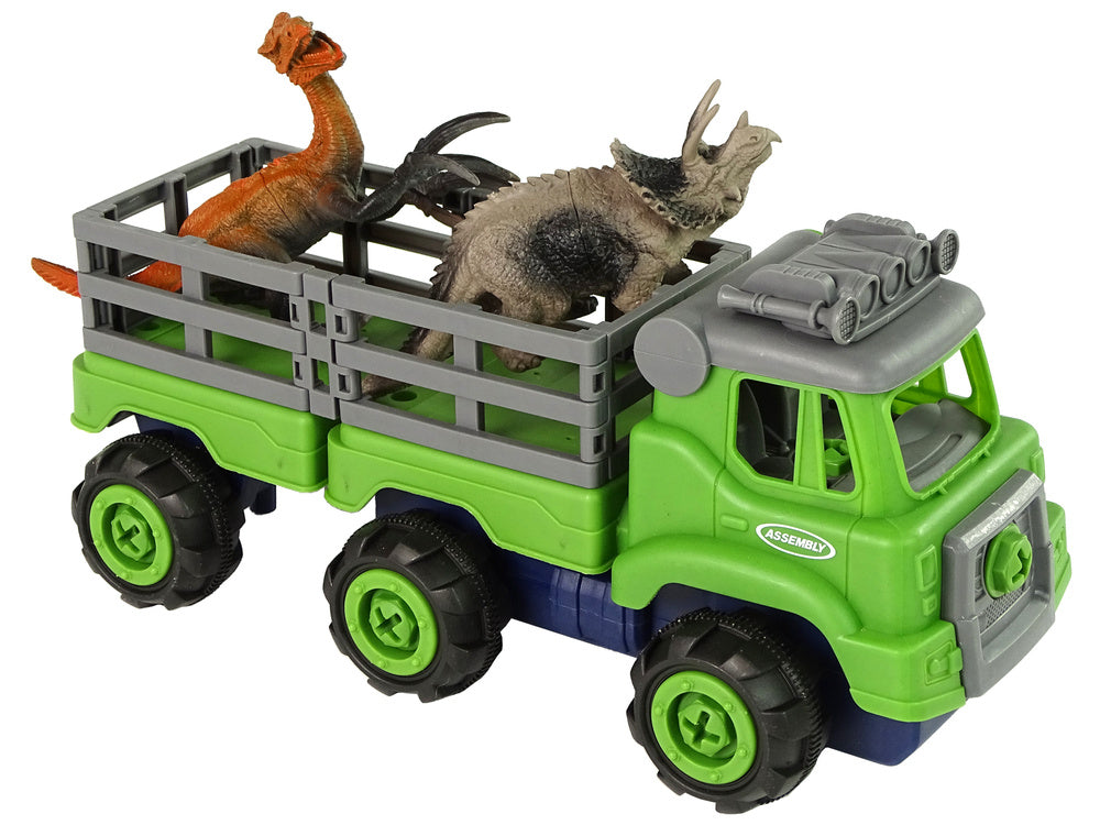 Nákladní auto s dinosaury a vrtačkou na rozkručování