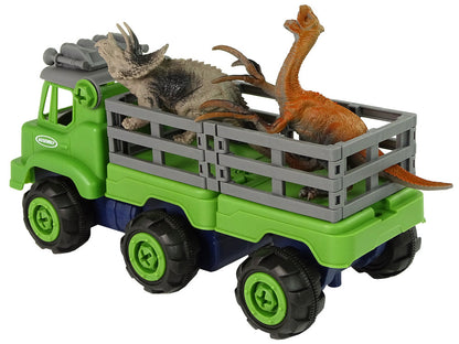 Nákladní auto s dinosaury a vrtačkou na rozkručování