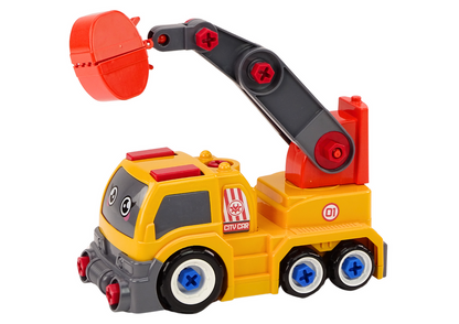 Nákladní auto s jeřábem DIY – s nářadím oranžové