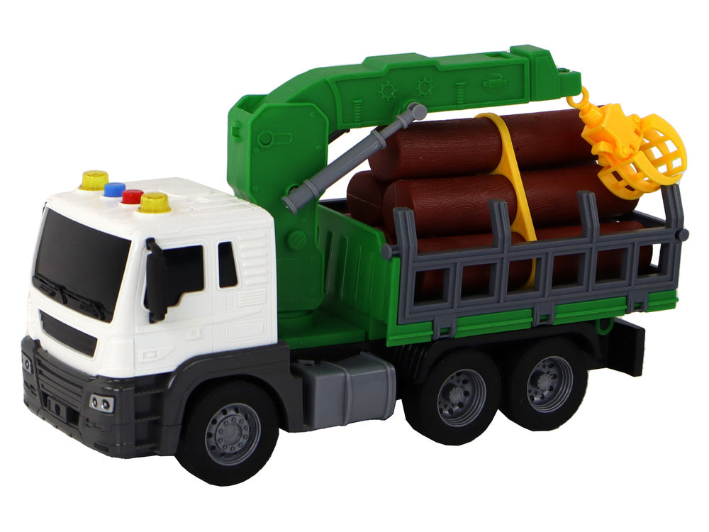 Nákladní auto s jeřábem – třecí pohon se zvuky | zelené