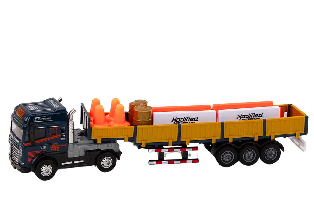 Nákladní auto s přívěsem 1:24 světla zvuky příslušenství modré