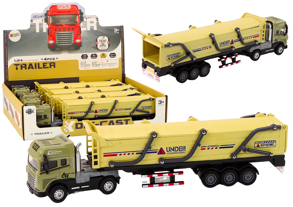 Nákladní auto s přívěsem TIR 1:24 se zvuky a světly hnědé