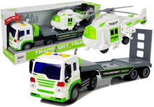 Nákladní auto transportér s helikoptérou na baterie 1:16