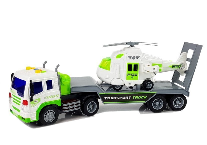 Nákladní auto transportér s helikoptérou na baterie 1:16