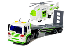 Nákladní auto transportér s helikoptérou na baterie 1:16