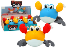 Nakręcovací krab do koupele - chodí a plave, modro-žlutý