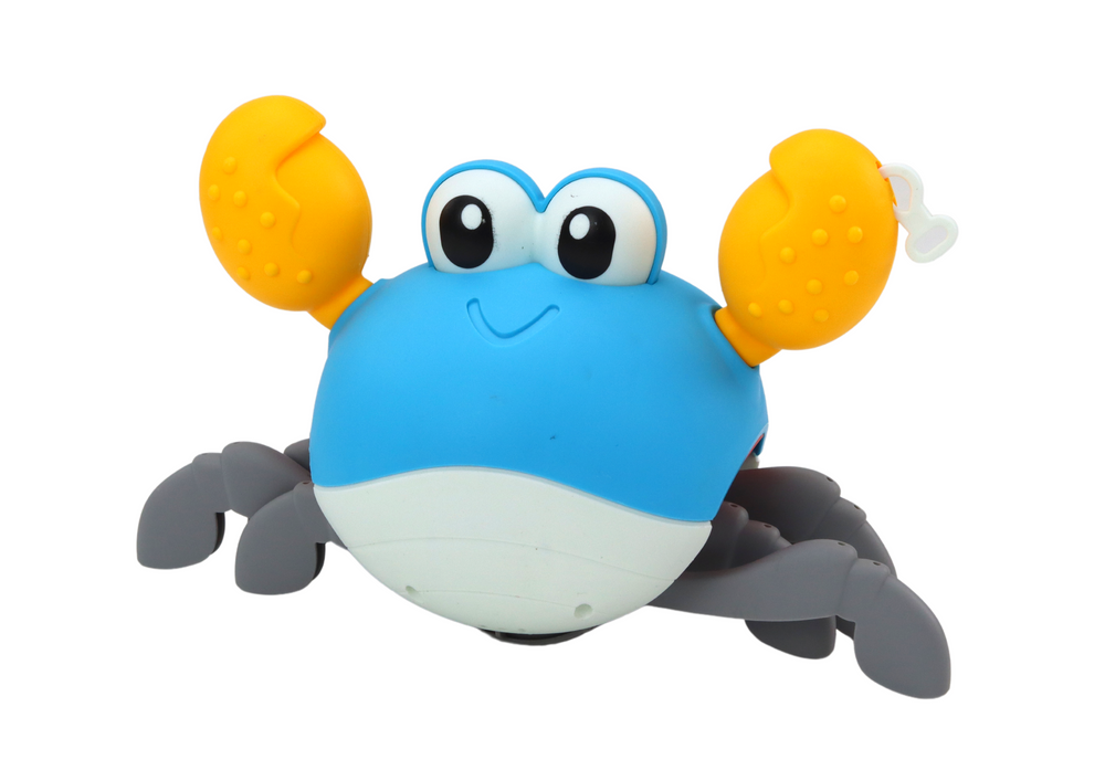 Nakręcovací krab do koupele - chodí a plave, modro-žlutý