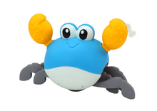 Nakręcovací krab do koupele - chodí a plave, modro-žlutý