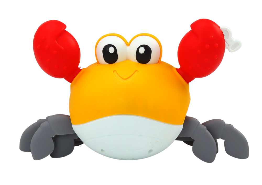 Nakręcovací krab do koupele - chodí a plave, modro-žlutý