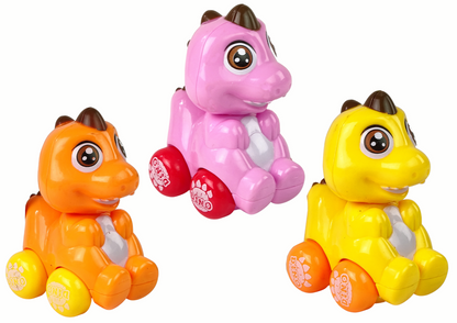 Natahovací dinosaurus v autíčku s vajíčkem barevný 8x7 cm
