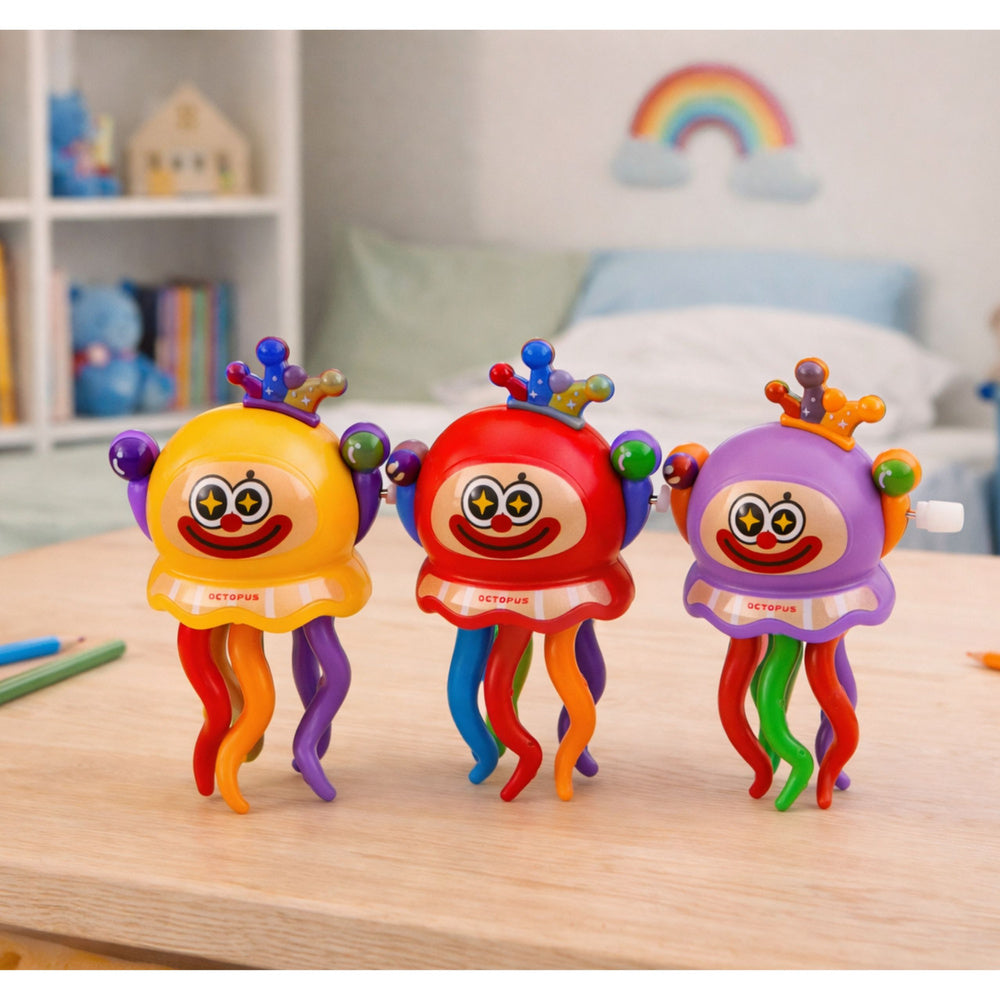 Natahovací ośmiornice klaun - pohyblivá hračka se šťourakou