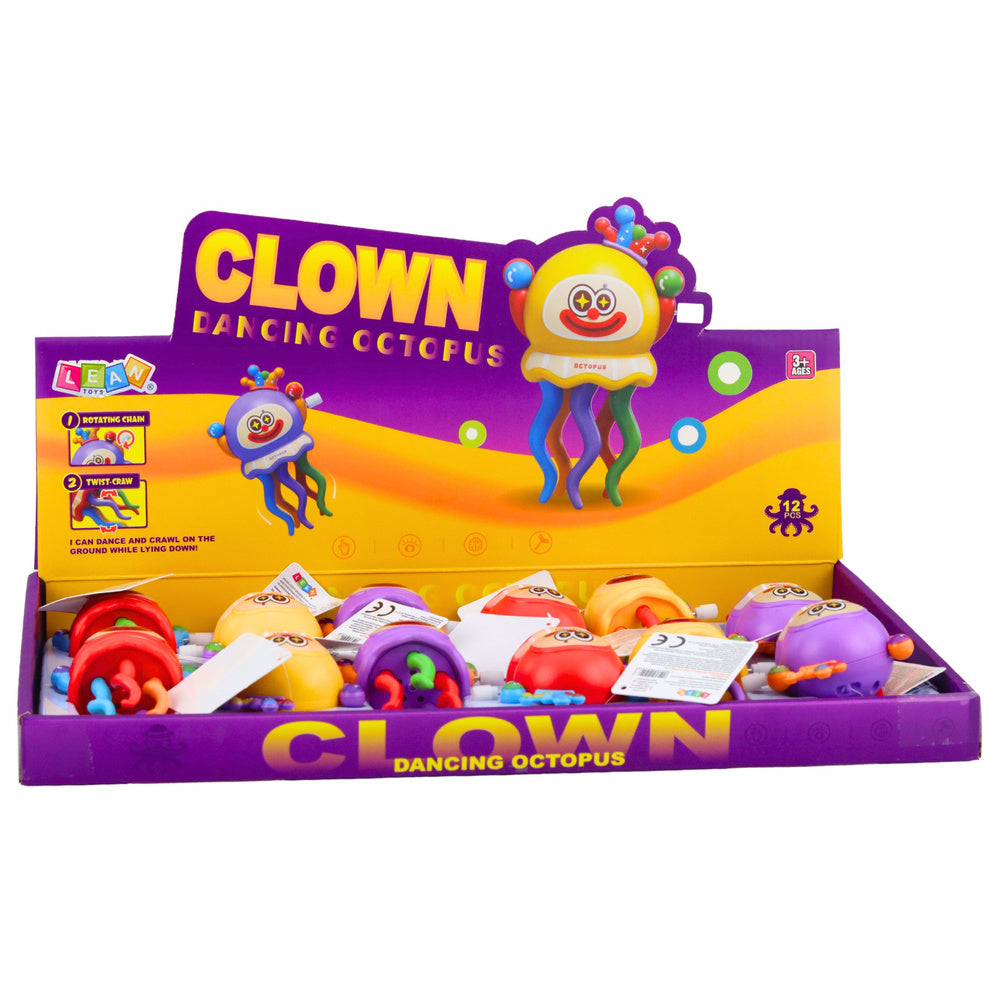 Natahovací ośmiornice klaun - pohyblivá hračka se šťourakou