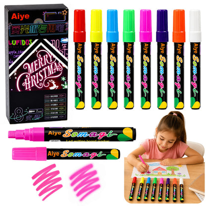 Neonové fixy s klínovým hrotem 8 ks