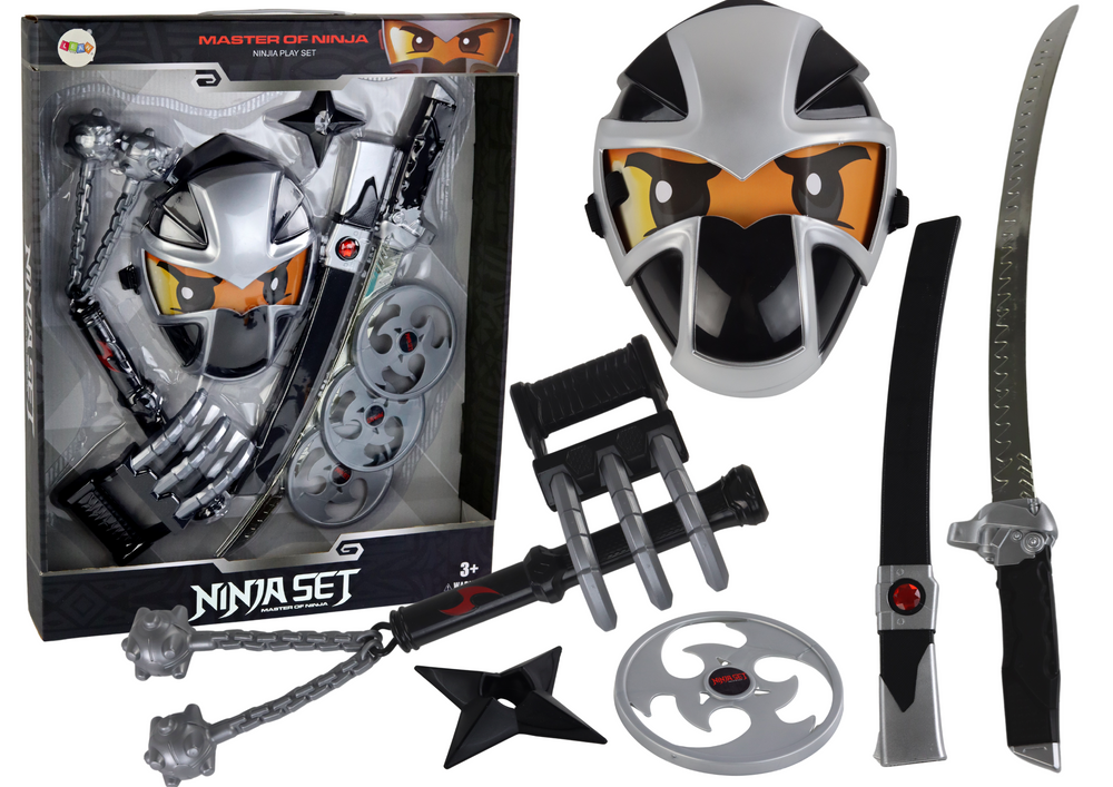 Ninja set pro malé bojovníky s mečem a maskou – 7 dílů