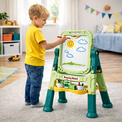 Oboustranná magnetická tabule s magnety a křídami, 48 dílů