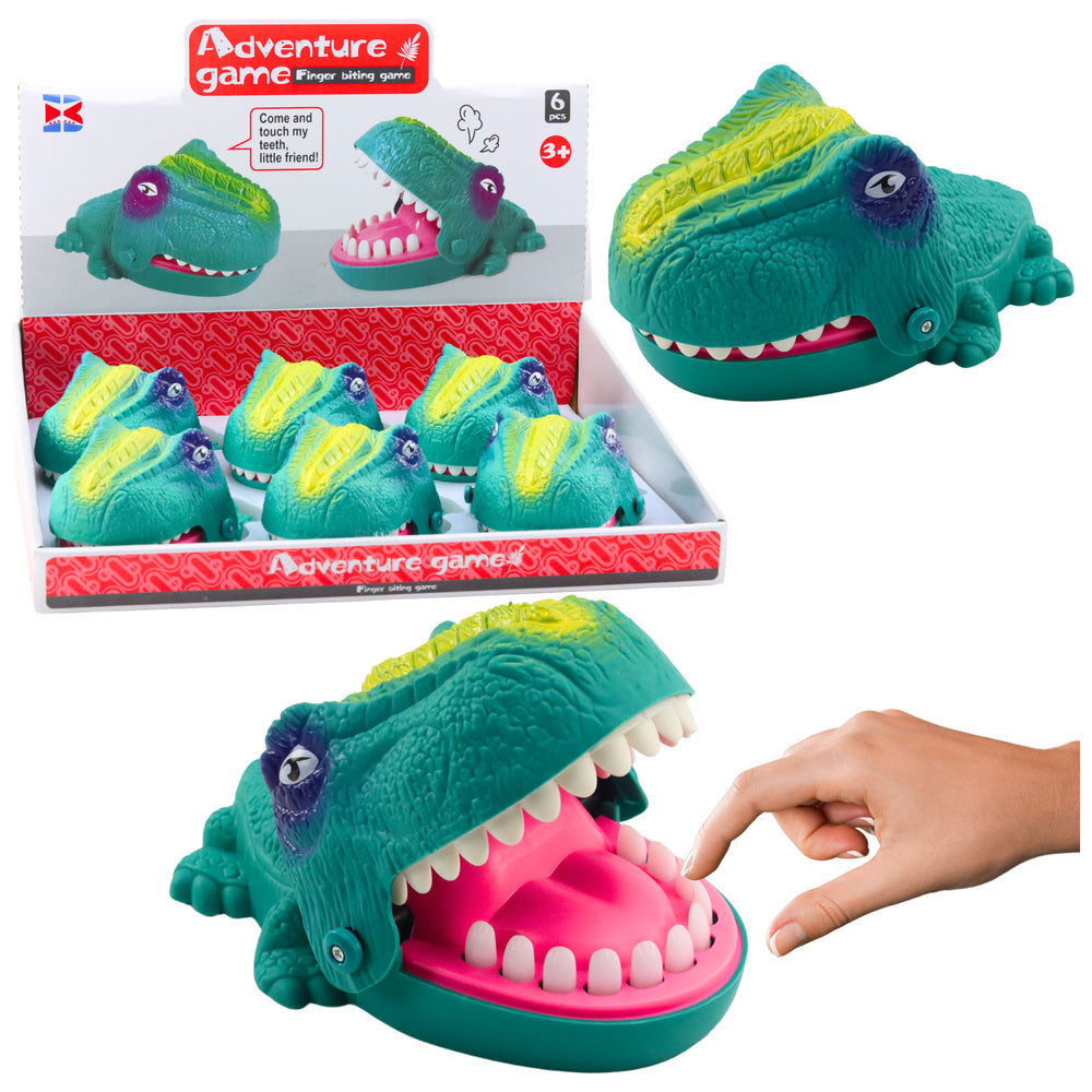 Obratnostní hra kousající dinosaurus se zuby zelený