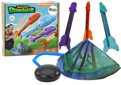 Odpalovač raket s dinosaury – lesní motiv s pumpičkou