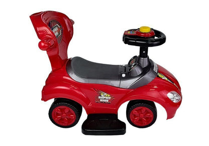 Odrážedlo 3v1 s vodící tyčí Mega Car červené