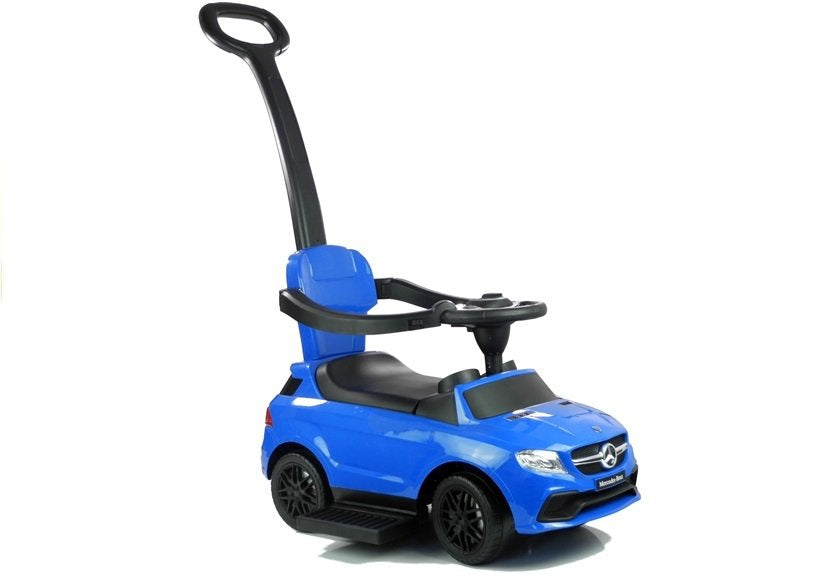 Odrážedlo Mercedes 3v1 s vodítkem a bariérkami modré