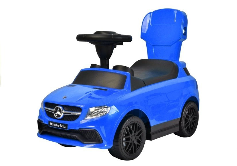 Odrážedlo Mercedes 3v1 s vodítkem a bariérkami modré