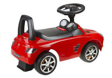 Odrážedlo Mercedes Benz SLS AMG s opěradlem a úložným prostorem červené