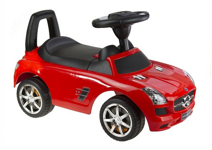 Odrážedlo Mercedes Benz SLS AMG s opěradlem a úložným prostorem červené
