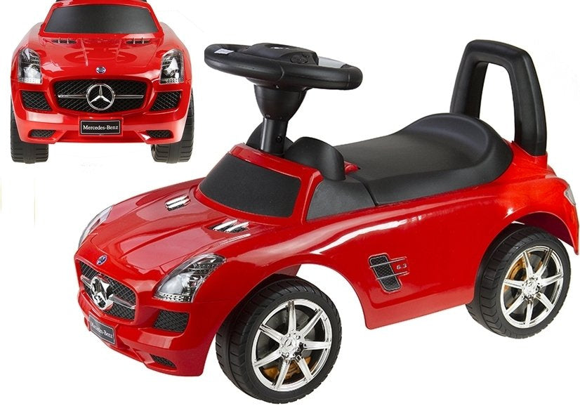 Odrážedlo Mercedes Benz SLS AMG s opěradlem a úložným prostorem červené