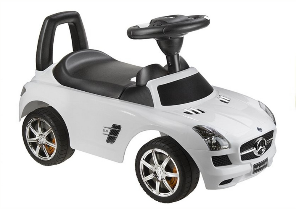 Odrážedlo Mercedes Benz SLS AMG s opěradlem a úložným prostorem bílé