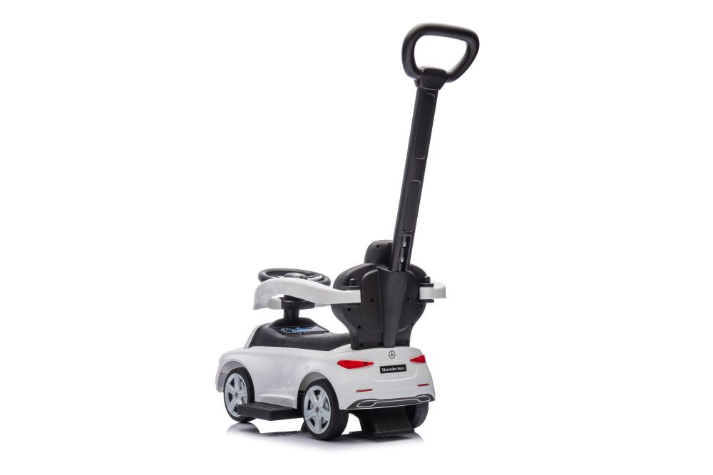 Odrážedlo s vodící tyčí Mercedes 3v1 bílé