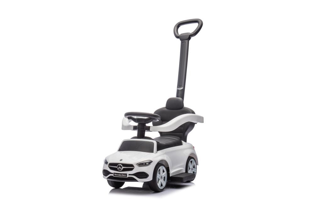 Odrážedlo s vodící tyčí Mercedes 3v1 bílé