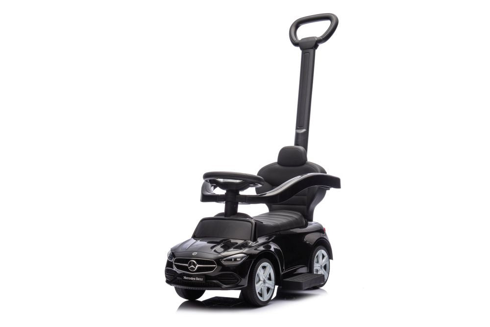 Odrážedlo s vodící tyčí Mercedes 3v1 černé