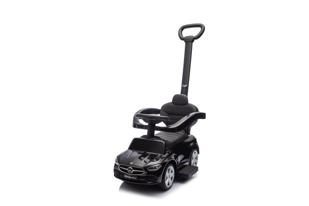 Odrážedlo s vodící tyčí Mercedes 3v1 černé