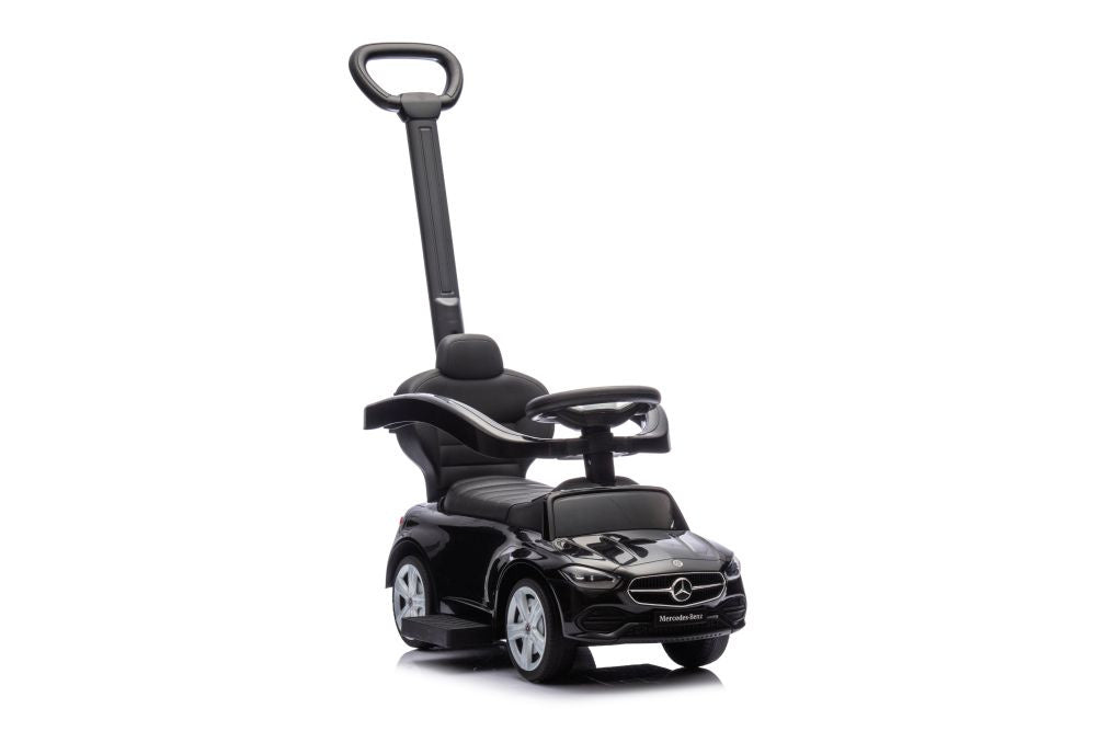 Odrážedlo s vodící tyčí Mercedes 3v1 černé