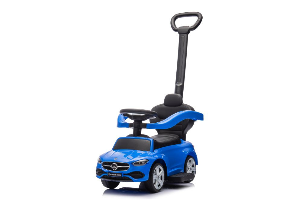 Odrážedlo s vodící tyčí Mercedes 3v1 modré