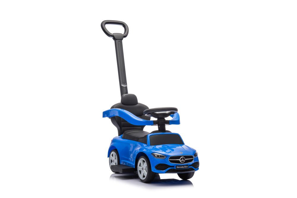 Odrážedlo s vodící tyčí Mercedes 3v1 modré