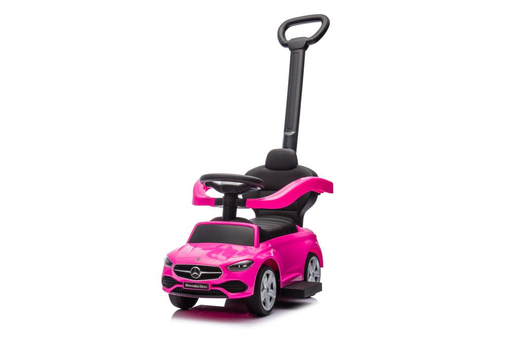 Odrážedlo s vodící tyčí Mercedes 3v1 růžové