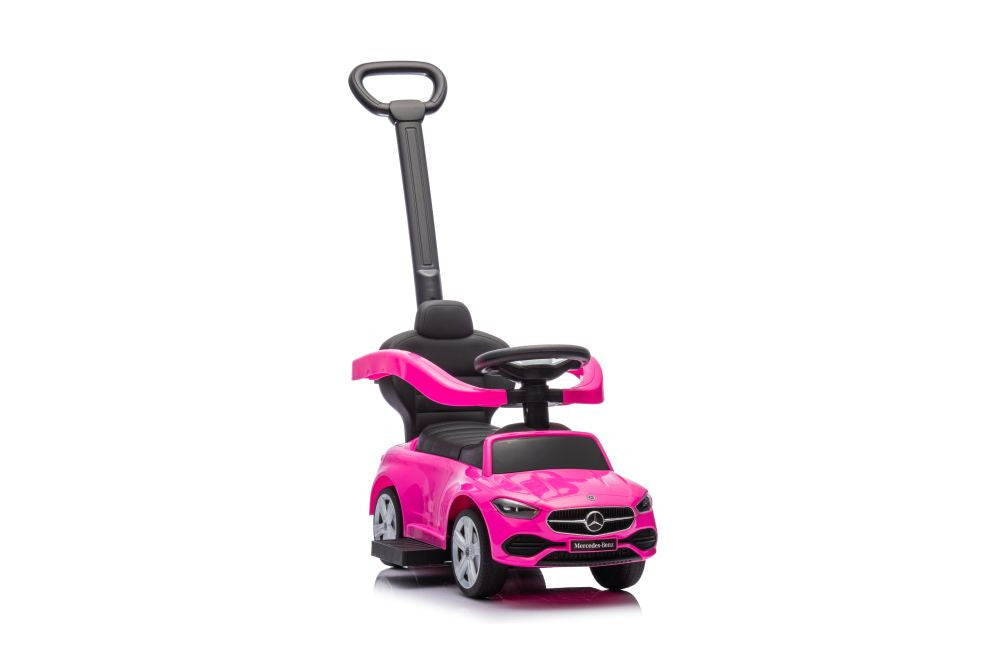 Odrážedlo s vodící tyčí Mercedes 3v1 růžové