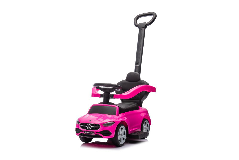 Odrážedlo s vodící tyčí Mercedes 3v1 růžové