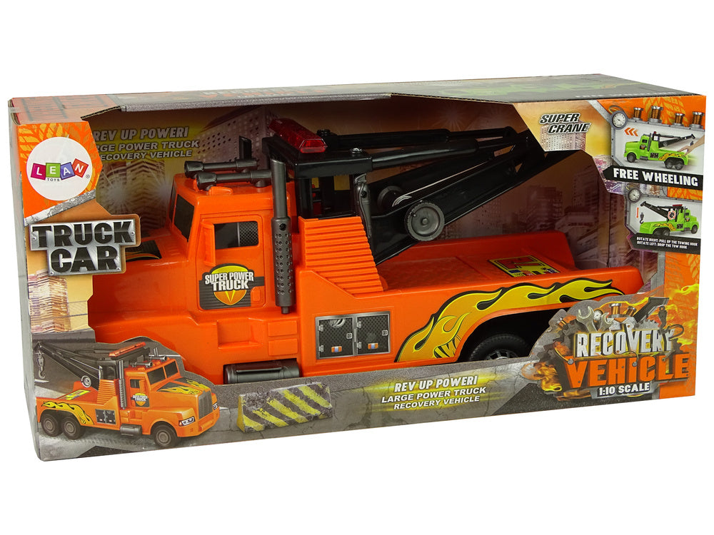 Odtahové auto nákladní s jeřábem 1:10 – oranžové | hračka