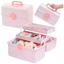 Organizer na šperky a kosmetiku s přihrádkami 29x16x16cm růžový