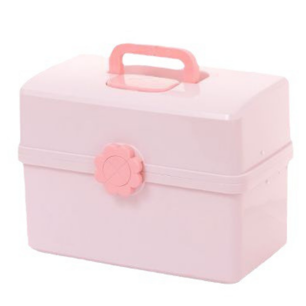 Organizer na šperky a kosmetiku s přihrádkami 29x16x16cm růžový