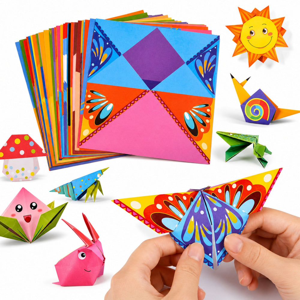 Origami sada s barevnými papíry a návodem – 100 listů