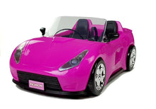 Panenčí auto kabriolet s bezpečnostními pásy 34 cm růžové