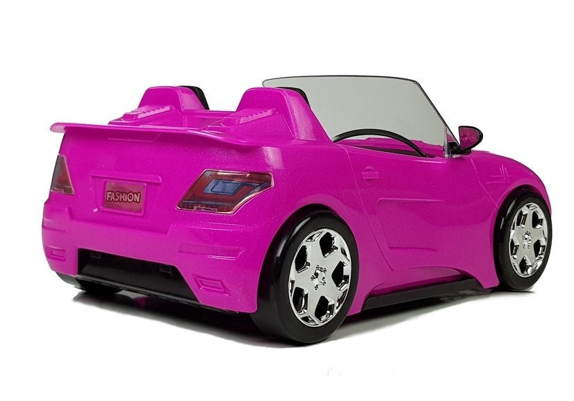 Panenčí auto kabriolet s bezpečnostními pásy 34 cm růžové